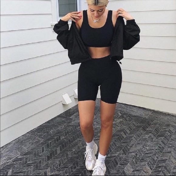 PrettyLittleThing Pants - Black Biker Shorts